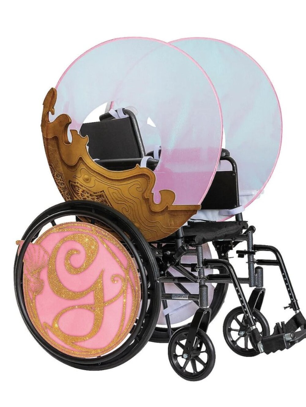 Adaptive Wicked Glinda Wheelchair Cover Costume Pink Bubble Princess - Picture 3 of 4